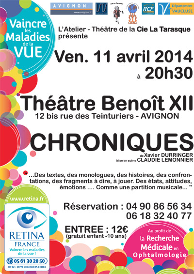 Représentation de « CHRONIQUES », de Xavier Durringer, vendredi 11 avril au Théâtre Benoît XII