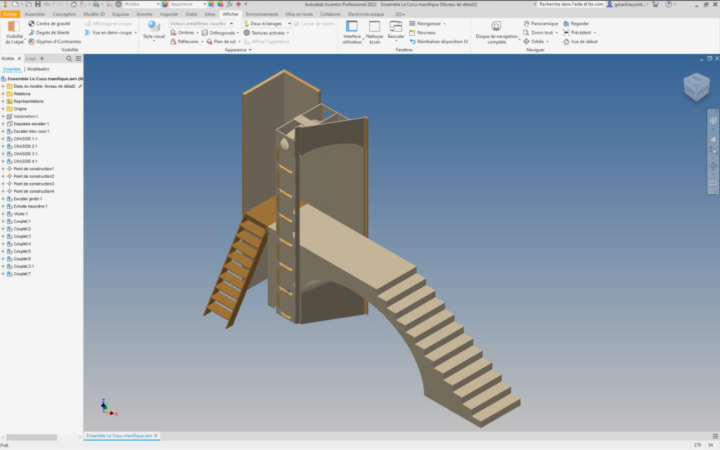 Visuel n°1 : Création en trois dimensions du décor réalisée sur Inventor®