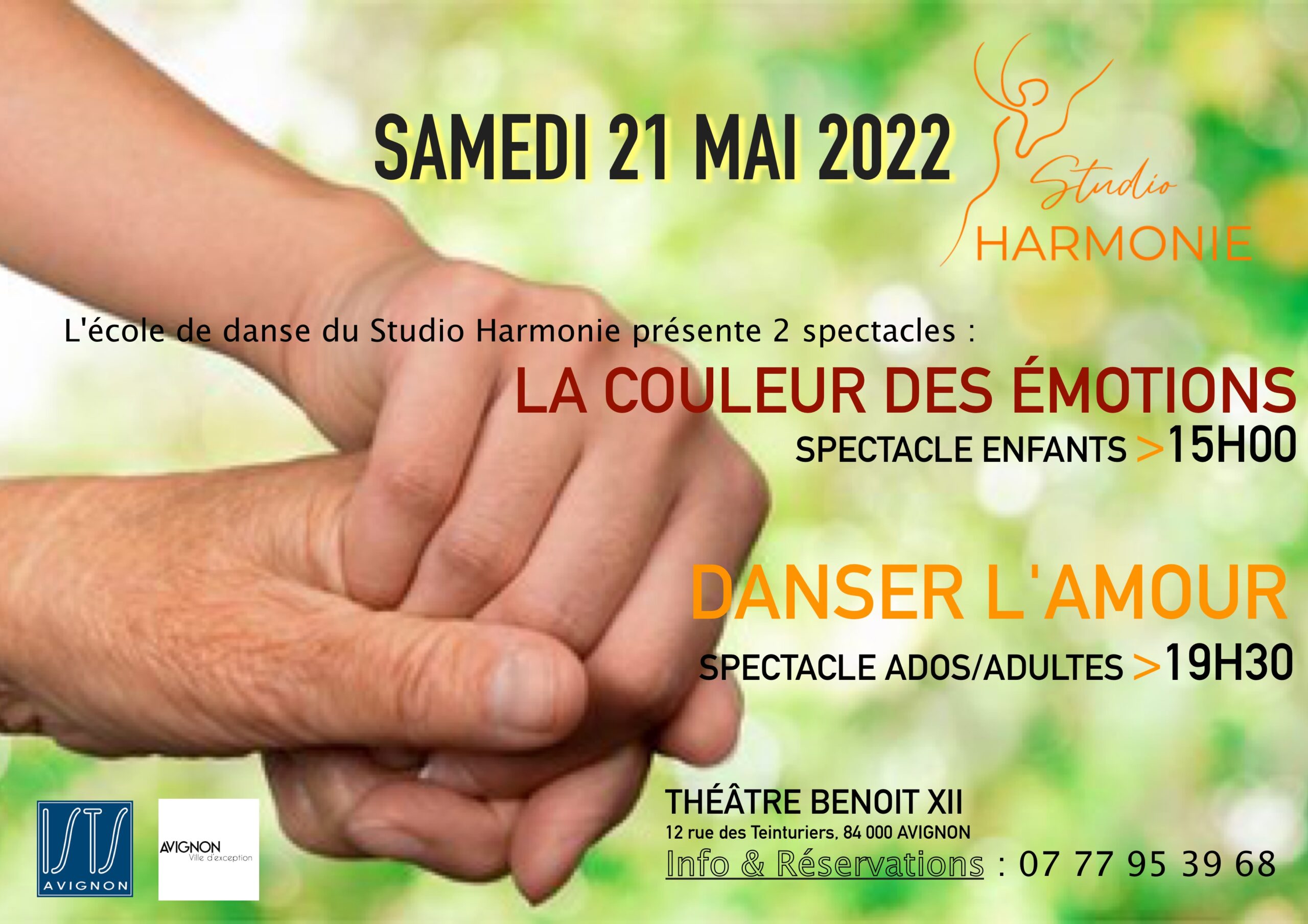 Le Théâtre Benoît XII accueille l’école de danse Studio Harmonie pour les spectacles « La couleur des émotions » et « Danser l’amour » le 21 mai 2022 à 15h et 19h30