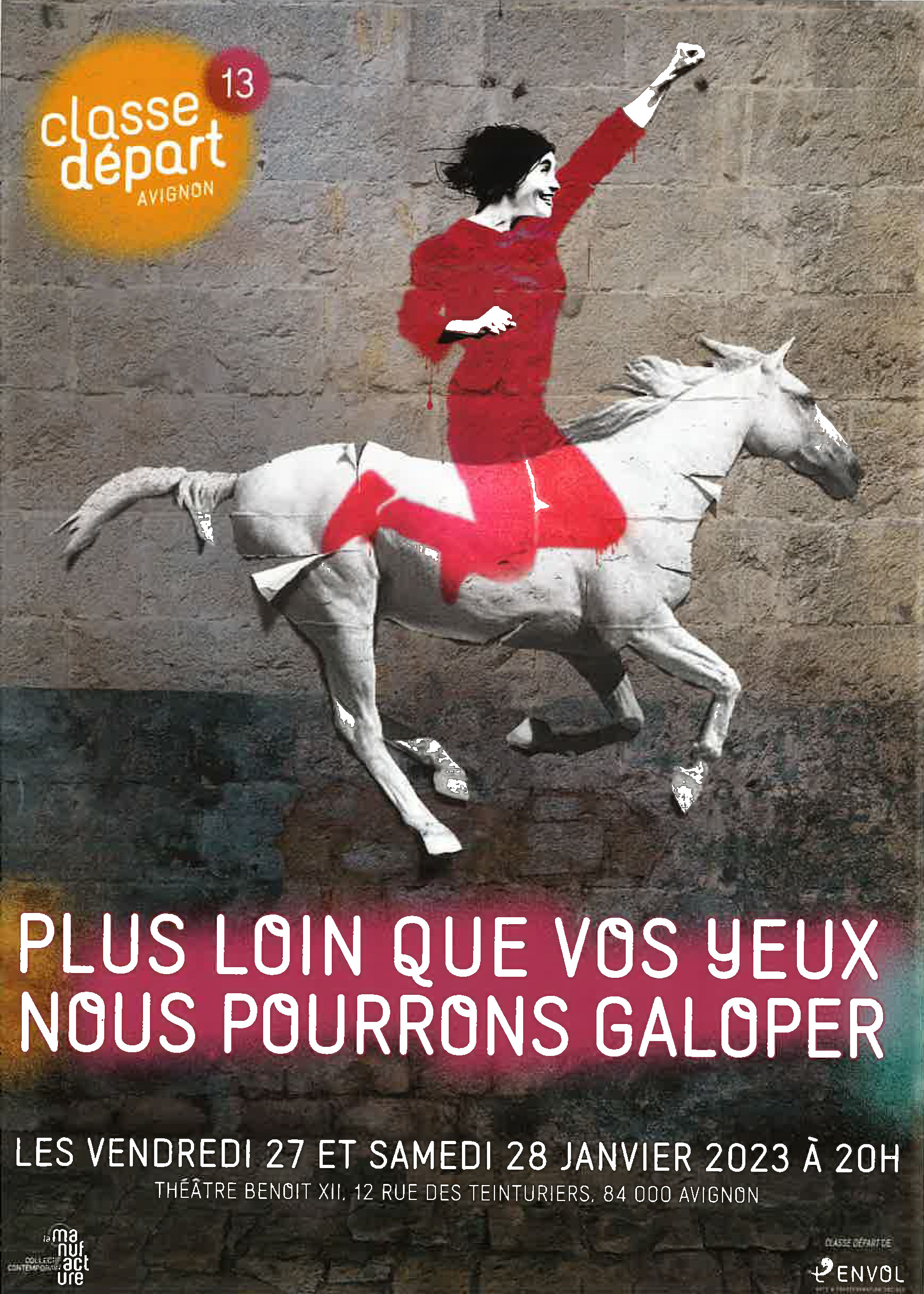 Le Théâtre Benoît XII accueille La Manufacture et La Classe Départ, pour la performance « Plus loin que vos yeux, nous pourrons galoper », les 26, 27 et 28 janvier