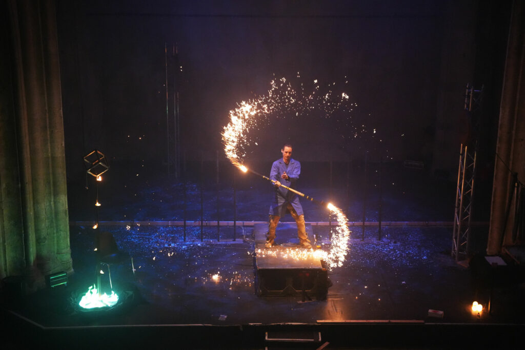 Bâton de feu en mouvement