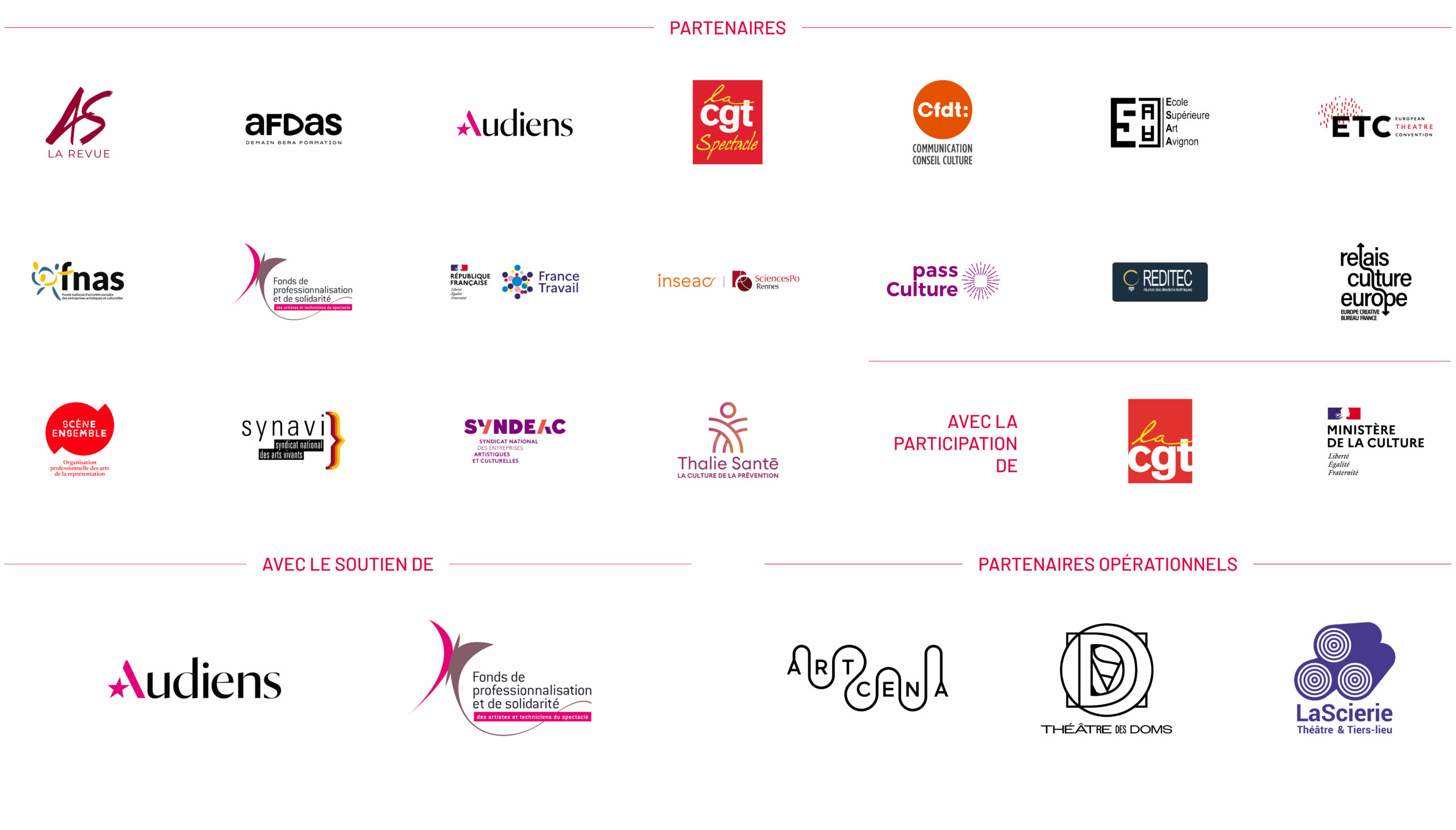 Liste des partenaires de la Maison pro